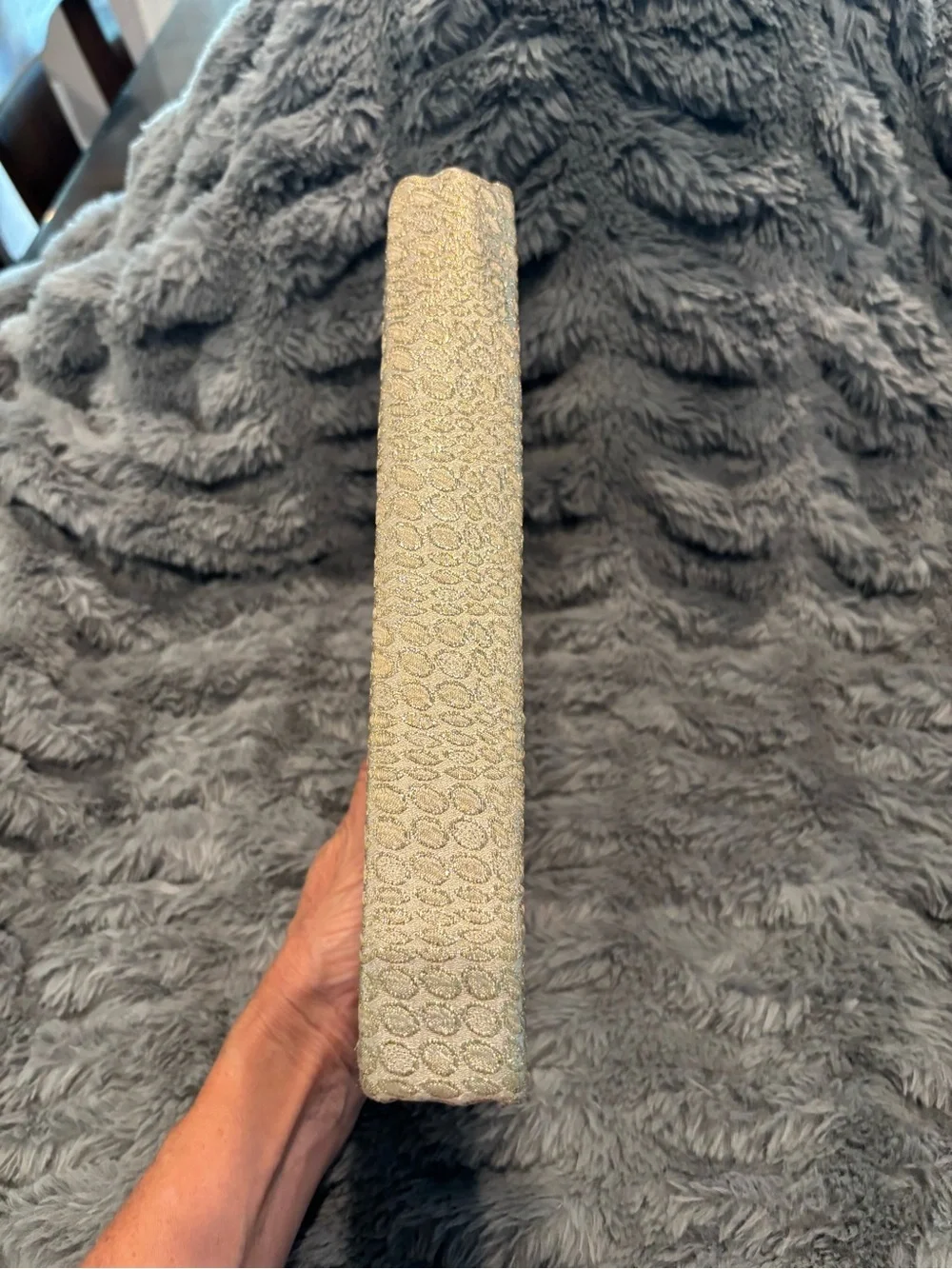 Vintage Bobbie Jerome Textured Gold Evening Clutch with Crystal Kiss Lock